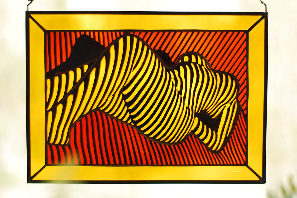 Abstract Female Form Stained Glass Panel | Handmade Window Art