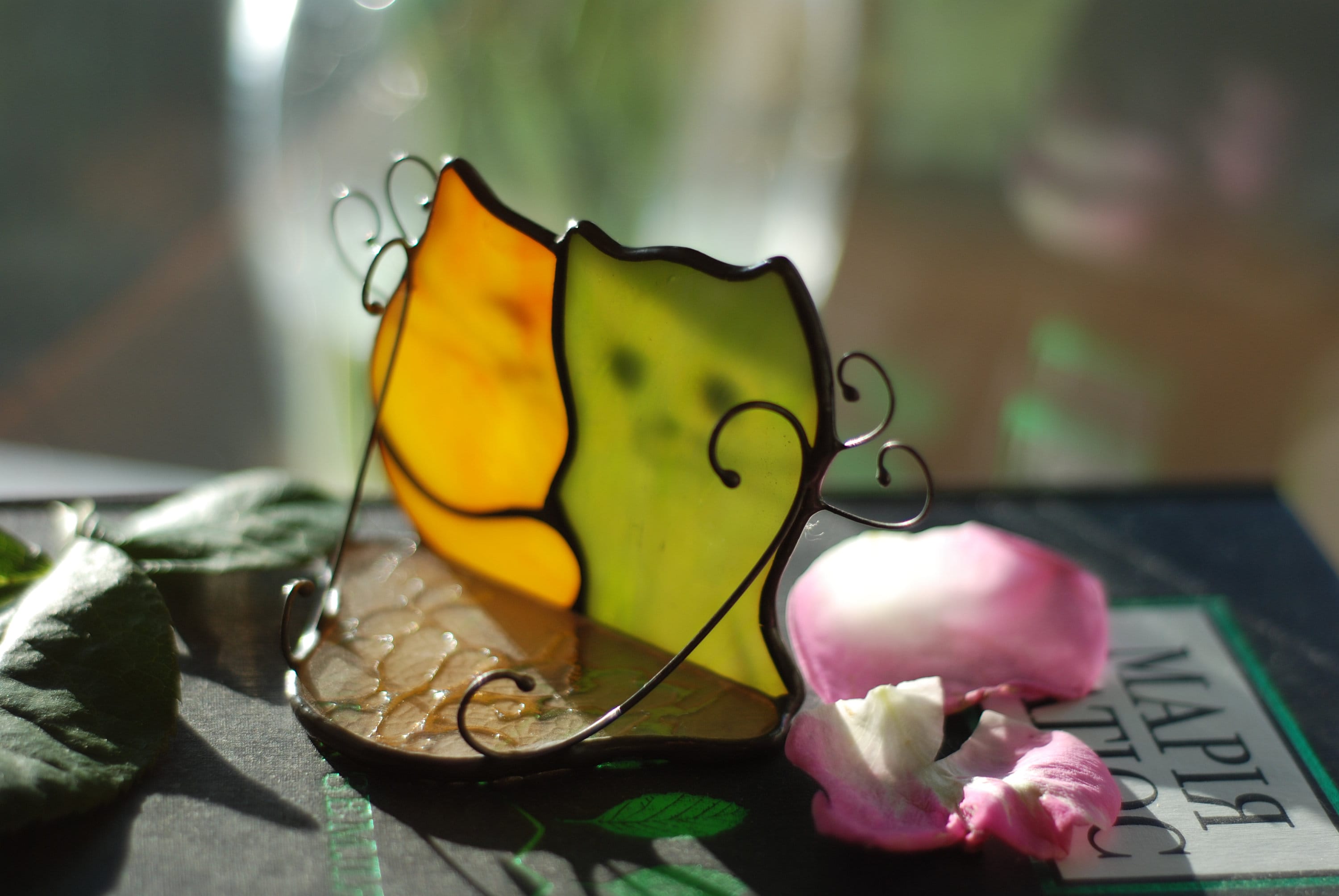 Stained Glass Cats Candle Holder, Whimsical Handmade Decor