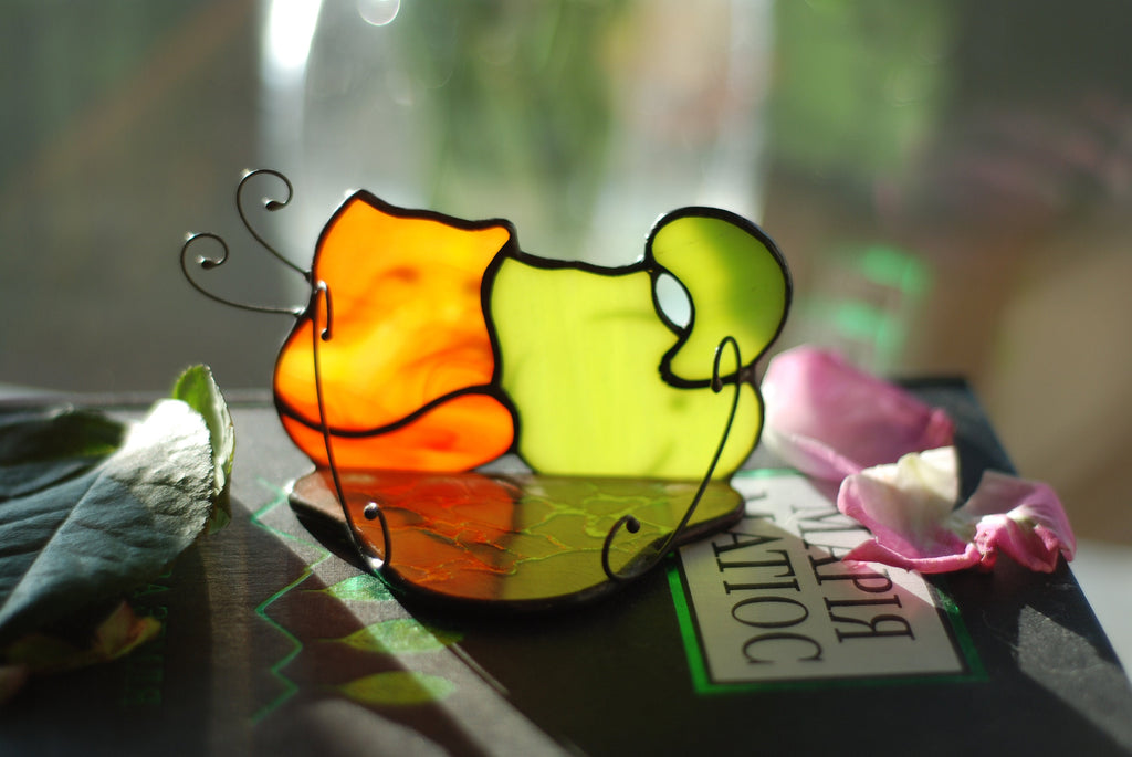 Stained Glass Cats Candle Holder – Whimsical Home Decor, Cat Lover Gift