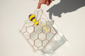 Stained Glass Bee Honeycomb Suncatcher 11x13 in. Home House Decor Panel Spring Window Wall Hanging Corner, Motherʼs Day Gift, Glass art