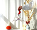 Albino Bat Stained Glass Suncatcher – Red Moon, Gothic Halloween Decor