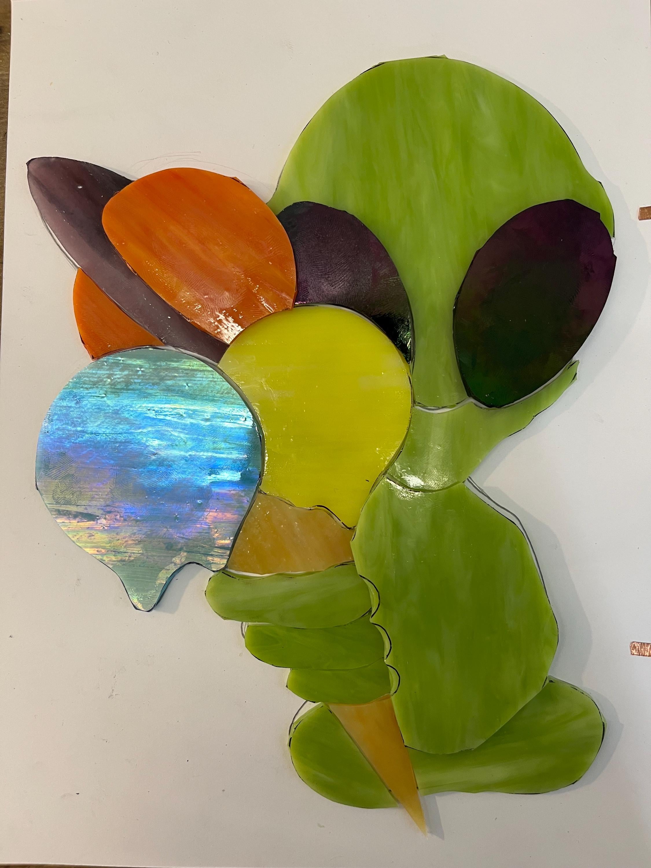 Stained Glass Alien Suncatcher | Ice Cream Planets, Cosmic Window Decor