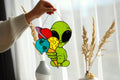 Stained Glass Alien Suncatcher | Ice Cream Planets, Cosmic Window Decor