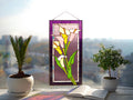 Stained Glass Panel Calla Lily, Pink Flower Window Hangings, Large Stained Glass Suncatcher Tiffany glass art, Handmade Mother’s Day gift