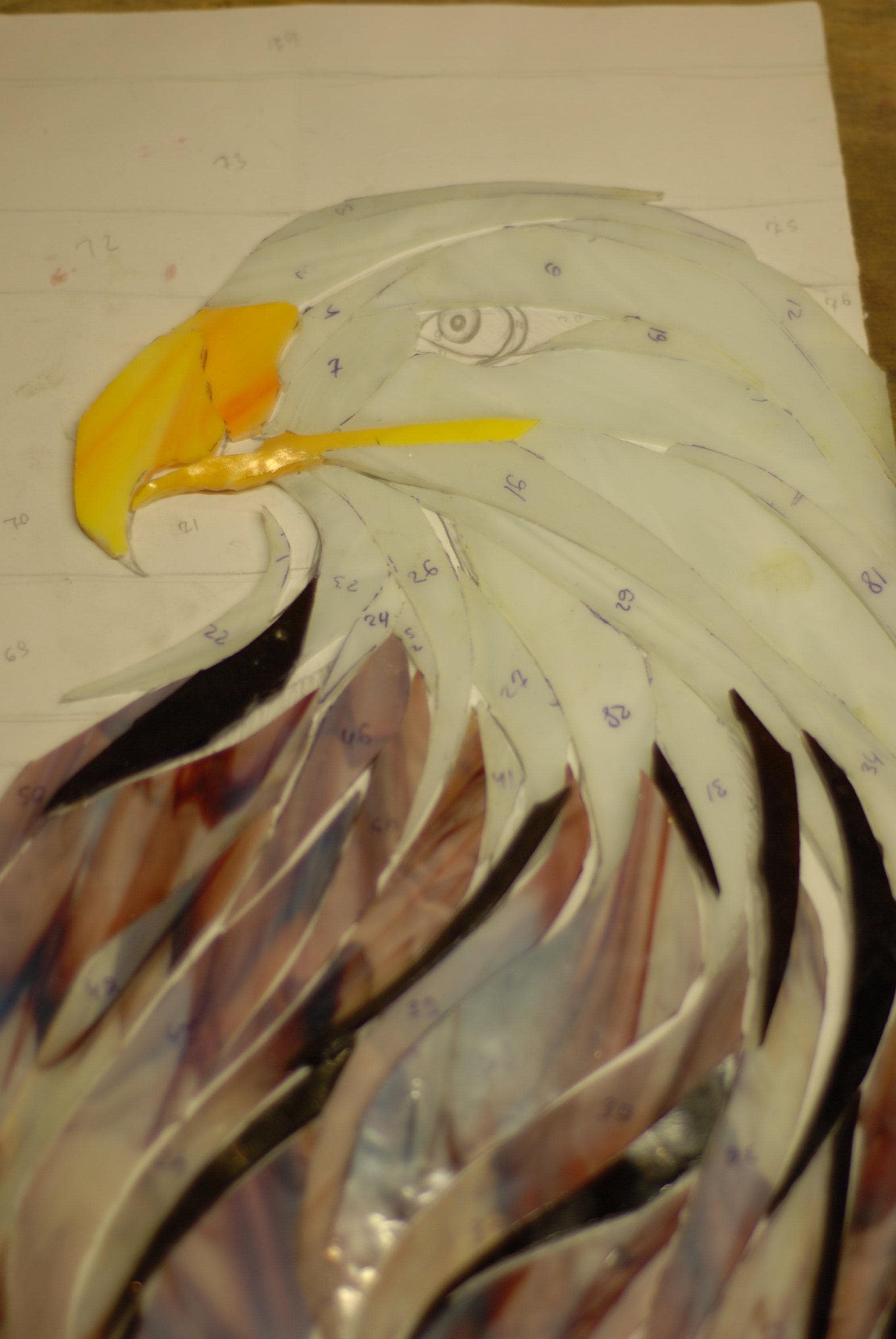 Stained Glass Eagle Window Hanging – Handcrafted Rustic Home Decor