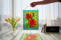Red Roses Stained Glass Window Panel, Floral Suncatcher Window Hangings, Tiffany Glass Art for Mom, Spring Decor, Eternal Flower Gift 11x14"