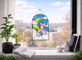 Rainbow Balloon Unicorn Stained Glass Panel 8.5x13.5, Unicorn Nursery Wall Art, Magical Suncatcher, Kids Room Decor, Baby Shower Gift