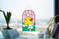 Stained Glass Panel - Yellow Rubber Duck, Tiffany Suncatcher, Handmade Glass Art, Bathroom Decor, Bird Window Hangings, Father's Day Gift