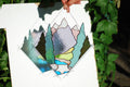 Mountain Stained Glass Window Hangings: Custom Home Decor, Glass Art, Mother’s Day gift, Tiffany suncatcher